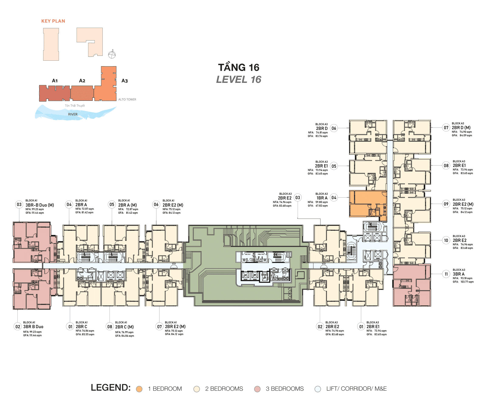 DE LA SOL Floor Plan - Tầng 16 - ALTO TOWER