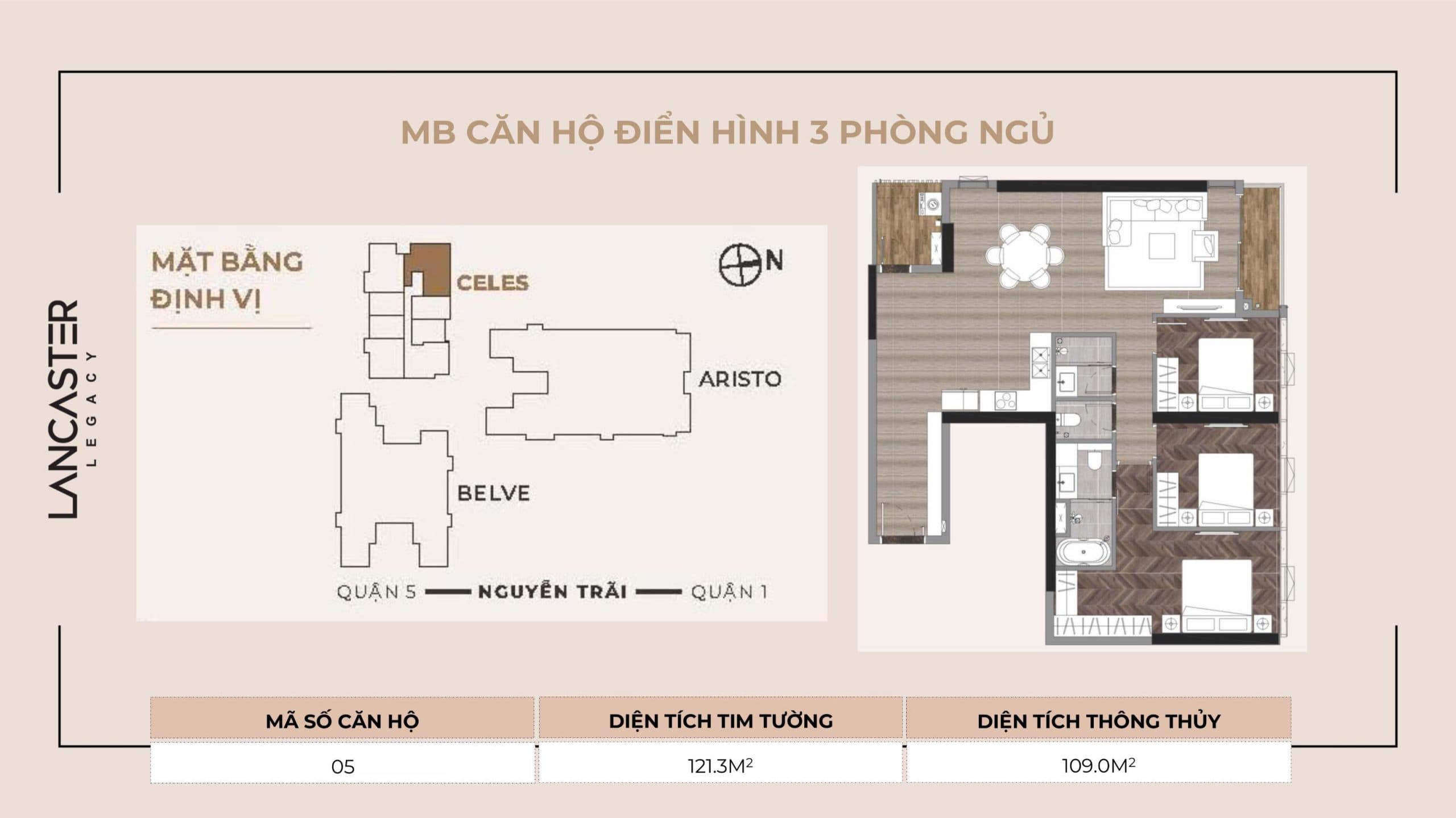Lancaster Legacy Floor Plan - Căn Hộ Điển Hình 2 Phòng Ngủ