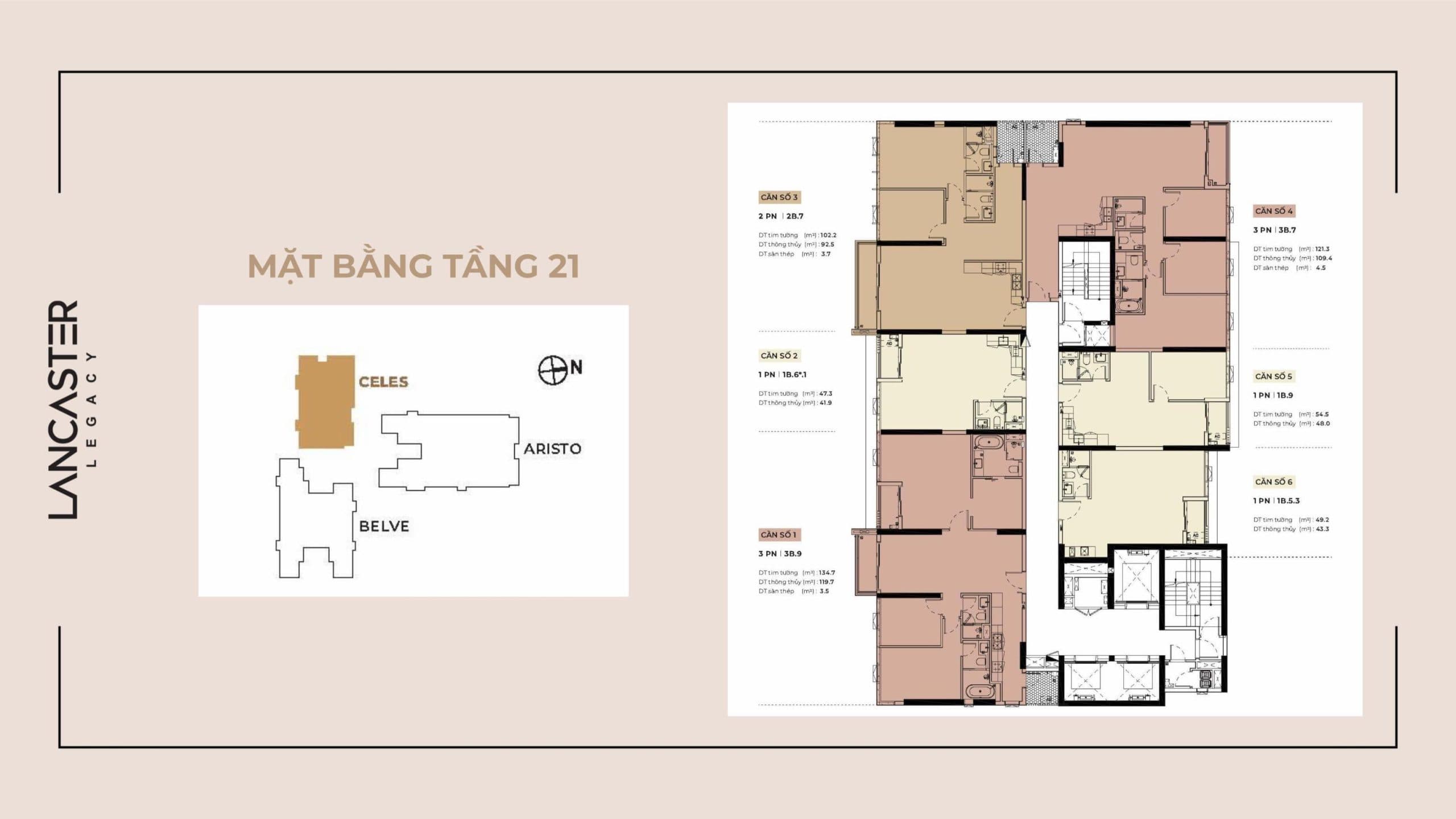 Lancaster Legacy Floor Plan - Tầng 21