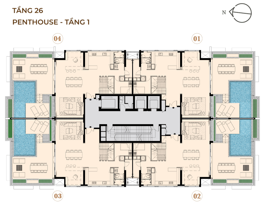 Sơ đồ TẦNG PENTHOUSE 1